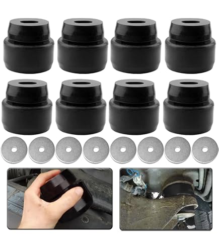 E-cowlboy 7-141 Body And Cab Mount Bushing Kit – 24pc Polyurethane Red For Chevy Silverado Sierra 1999-2014 2/4WD