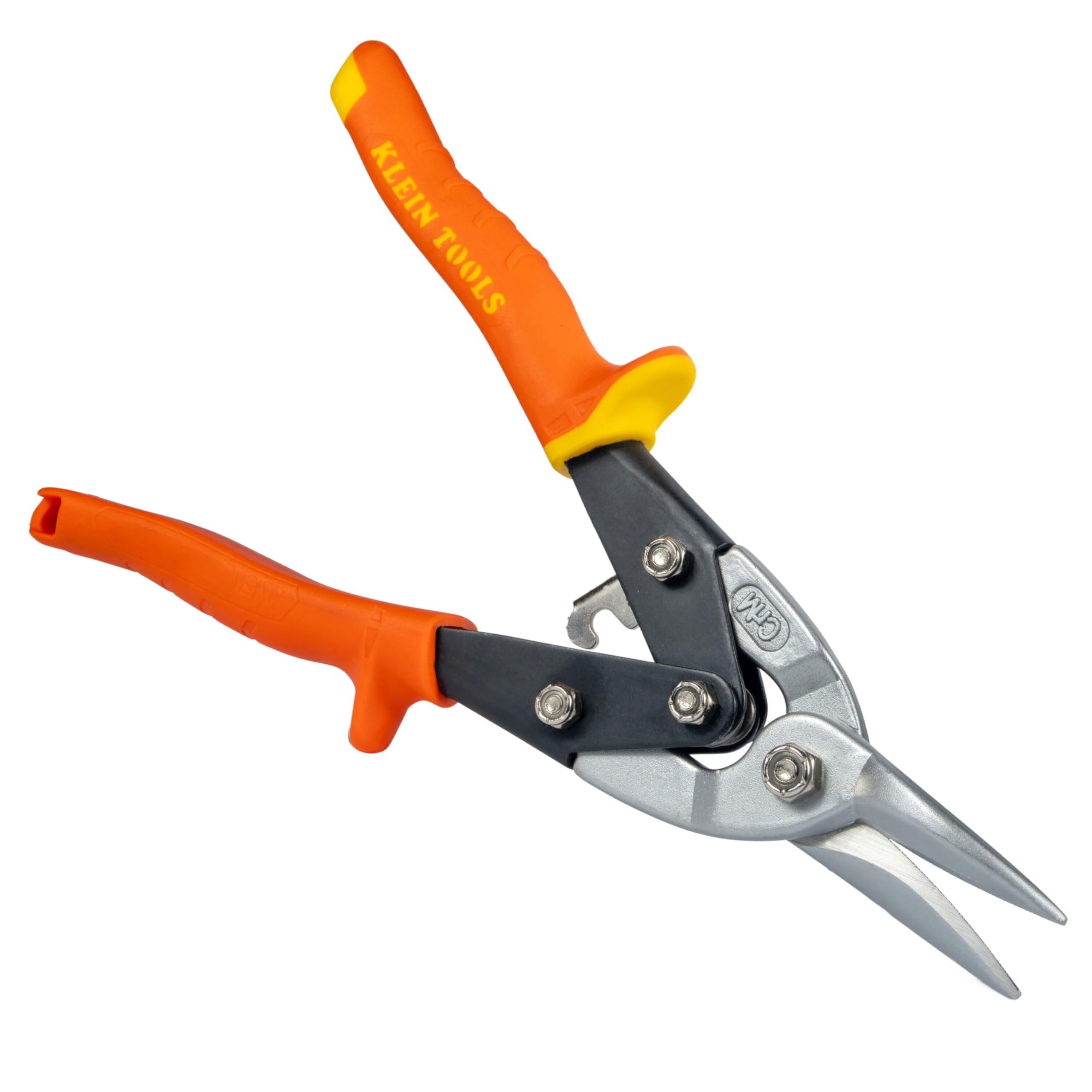 Metal Shears, Aviation Snips with Wire Cutter, Straight Cut Klein Tools 1202S