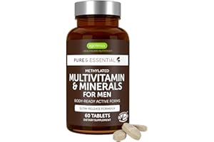 IGENNUS HEALTHCARE NUTRITION Igennus Methylated Men's Multivitamin with 22 Actives, All-Day Nutrient Delivery, Pure & Clean, Methylfolate & Methylcobalamin, High Strength MTHFR Supplement, Non-GMO & Halal, 60 Tablets