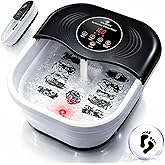 Collapsible Heated Foot Spa with Bubble and Red Light Temperature Control Foot Bath Massager and Soaking Tub Featuring 8 Shiatsu Massage Rollers Pumice Stone and Built-in Timer Ideal Gift for Wife,Mom
