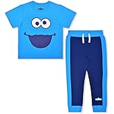 Sesame Street Elmo, Cookie Monster Boys T-Shirt and Pants Set for Infant and Toddler Kids