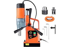 Uargd Magnetic Drill with 1550W Motor, 2-inch Drilling Capacity, 2922 lbf Magnetic Force, Variable Speed 0-500 RPM, Portable 