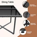 Panana 8 Seater Rattan Garden Dining Set with Table Chairs Stools view 3