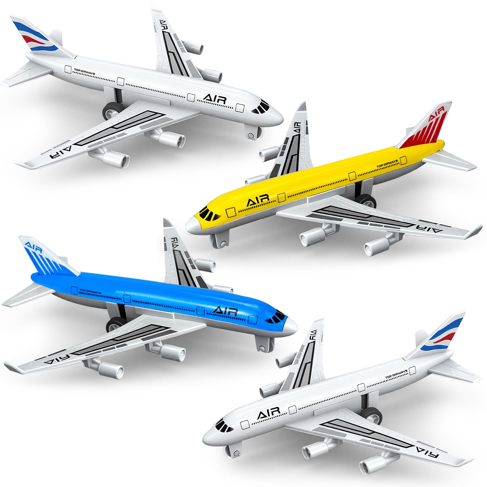 Tcvents Airplane Toys, Metal Pull Back Plane Toys for 3 4 5 6 Years Old Boys Girls, Die Cast Aircraft Models, Kids' Play Vehicles Aeroplane Airplanes for Kids Birthday Gifts