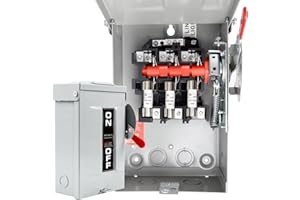 MUJURUR 30 Amp Disconnect Box, 3 Phase Disconnect Switch, 110/240V, Heavy Duty Metal Structure, Reserved Knout-Outs Design, NEMA 3R Enclosure for Outdoor, 10-Year Warranty, Ideal for Residential Application