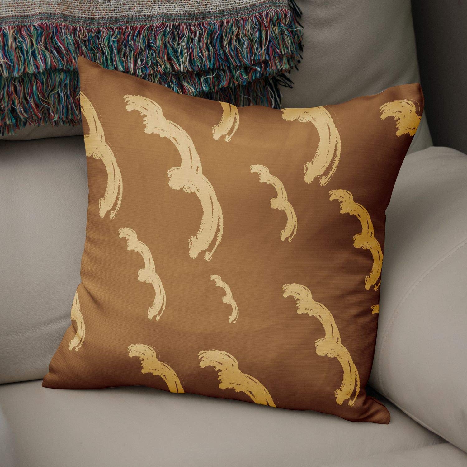 Bonamaison Decorative Cushion Cover Brown Tones, Throw Pillow Covers, Home Decorative Pillowcases for Livingroom, Sofa, Bedroom, Size:50x50 Cm - Designed and Manufactured in Turkey