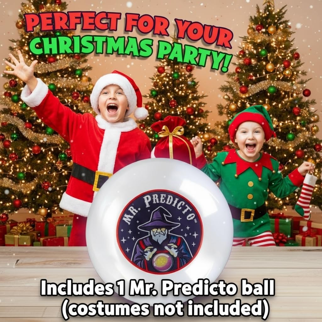 Mr. Predicto Fortune Telling Ball - Ask a Question & He Speaks The Answer - Fun White Elephant Gifts or Stocking Stuffers for Teens & Kids - This Magic Crystal Ball Makes Funny Gifts For Christmas