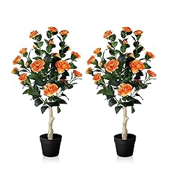 3FT Artificial Camellia Tree, 2 Pack Fake Camellia