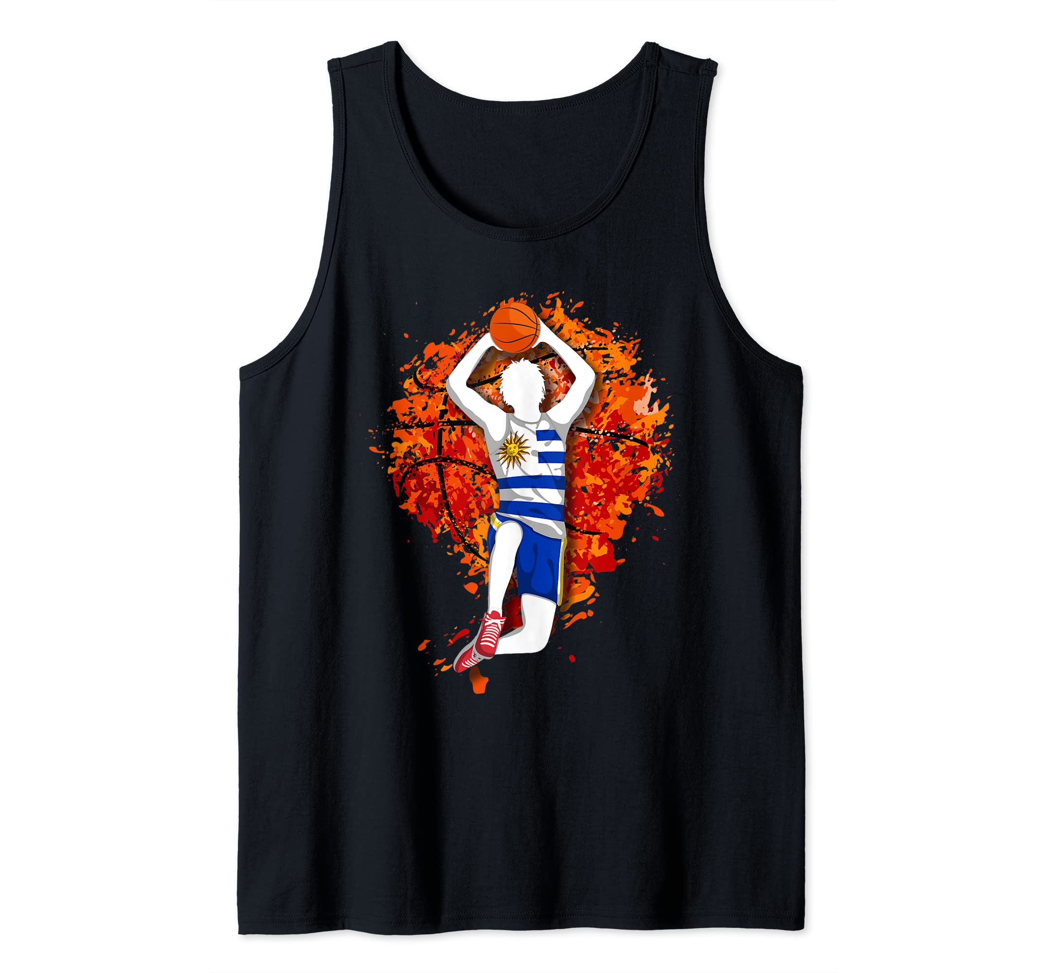 Uruguay Basketball Uruguayan National Flag Bball Sport Lover Tank Top
