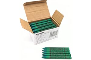 Craytastic! Bulk Wrapped Crayons Box of 52 (Green) for Crafting, Parties, Kids - Paper Wrapped - Safety Tested Compliant with ASTM D-4236