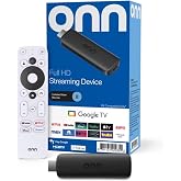 ONN Android TV 2K FHD Streaming Stick with Remote Control &amp; Power Adapter WiFi HDMI Chromecast Built-in
