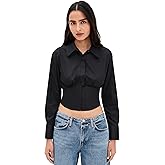 alice + olivia Women's Edie Corset Button Down