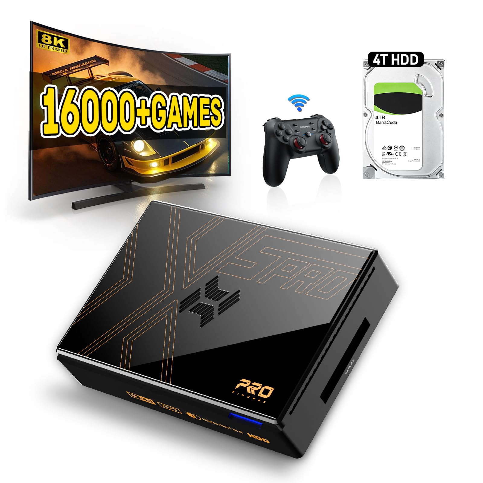 Photo 1 of Kinhank Super Console X5 PRO Retro Gaming Console with 16000+Games, Android 12.0 OS, RockChip RK3588S, Emulator Console, 8K UHD Output,WI-FI 6,BT 5.0,AV1, SATA 3.1, Gigabit Ethernet