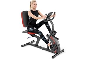 VANSWE Recumbent Exercise Bike, Recumbent Stationary Bikes for Home 400 LBS Weight Capacity, Exercise Bike for Home Seniors with Smart App and Bluetooth Connectivity, LED Display, Pulse Handle