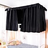 ziyue 3 Pcs Blackout Bunk Bed Curtains 78.7 * 59" Dorm Privacy Curtain | Thicken loft bed curtains with black shading coating, 99% blackout, 3 pcs 78.7*59", for top bunk, dorm