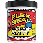 Flex Seal Power Putty, Moldable Waterproof Rubberized Sealant, Instantly Fills Gaps, Cracks, or Holes, Removable Reusable, Works Underwater, Pipes, Marine, Auto, RV, Metal, Plastic, Wood, Black 16 oz