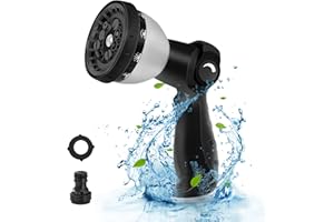 Garden Hose Spray Gun 10 Adjustable Patterns Hose Pipe Spray Nozzles Thumb Control,High Pressure Garden Hose Nozzle,Anti-Slip
