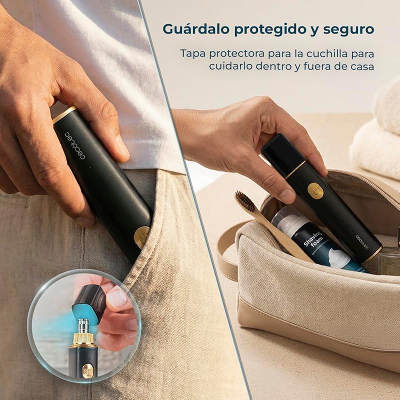 Recortador de Pelos Nariz y Orejas Inalámbrico Cortapelos PrecisionCare NoseTrim Aluminium. Motor de 7500rpm, Naricero con Cuerpo de Aluminio, Autonomía 90minutos, Cuchillas Eficientes