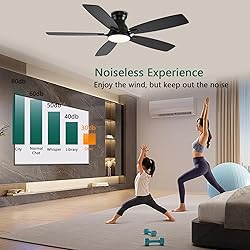 NKPU 52inch Flush Mount Ceiling Fans with Lights