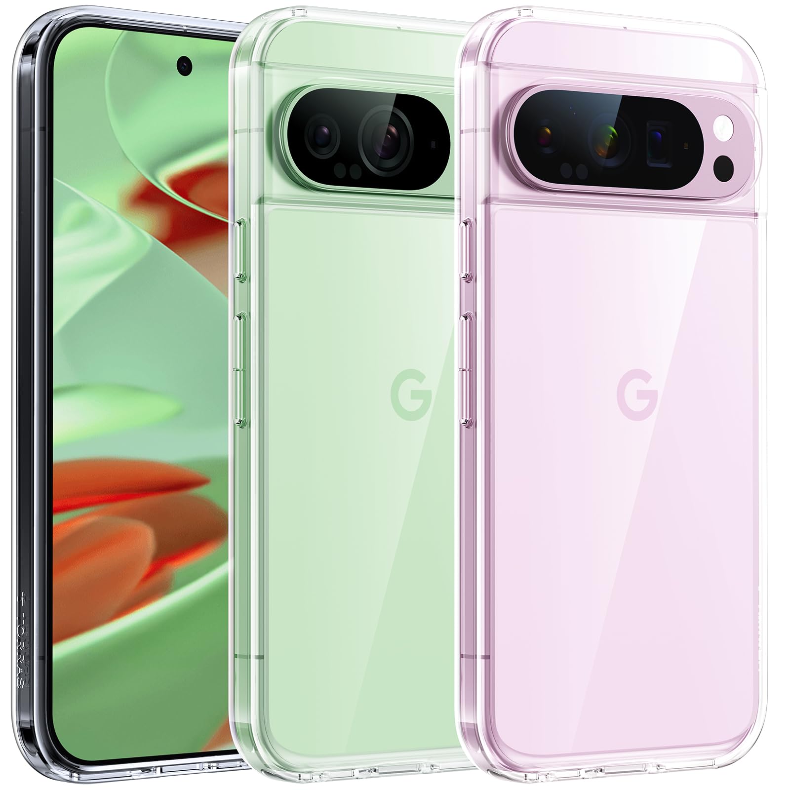 Photo 1 of TORRAS Diamond Clear Designed for Google Pixel 9 Pro Case/Pixel 9 Case, Non-Yellowing [16Ft Military Grade Drop Tested] Translucent Slim Protective Anti-Scratch Phone Case for Pixel 9/9 Pro, Clear