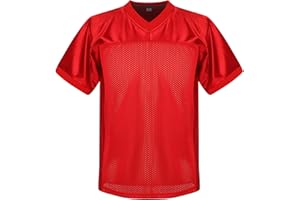 AYOUBAUS Youth Boys' Blank Football Jersey,Athletic Fans Shirts Practice Sports Shirt for Kids