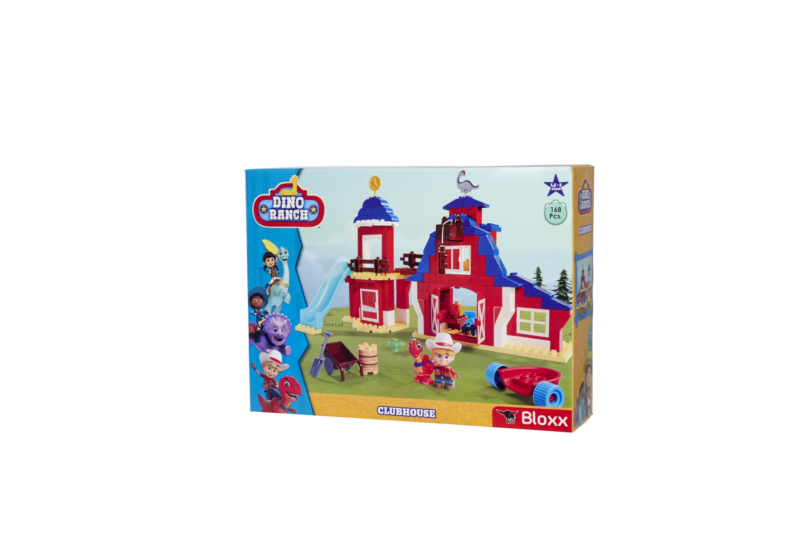 Big-Bloxx - Dino Ranch Clubhaus - XXL Spielset (168 Bausteine) für großes Club House mit Mehreren Etagen, Spielfigur Jon, Dino Figur Blitz und Zubehör, für Kinder von 18 Monate bis 5 Jahre 7