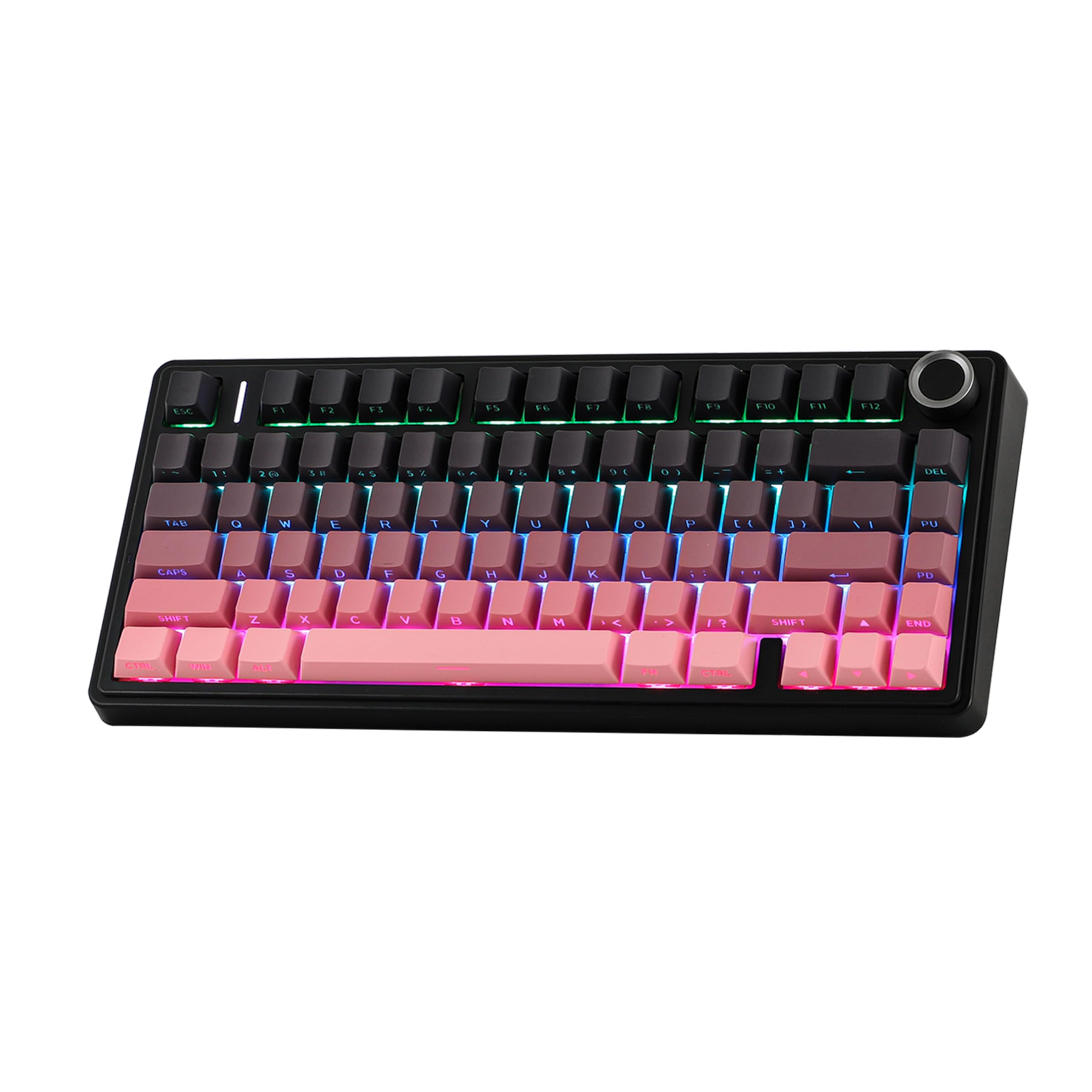 EPOMAKER X Aula F75 75% Wireless Gaming Keyboard, Bluetooth/2.4GHz/USB-C, Hot Swappable Creamy Mechanical Keyboard with 5-Layer Padding&Knob, NKRO, RGB (Black Pink)