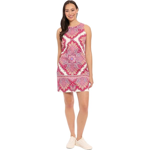 London Times Women's Dresses Sleeveless Shift Dress, Pink/Sap Green, 4 at Amazon Women's Clothing store London Times Women's Dresses Sleeveless Shift Dress, Pink/Sap Green, 4 at Amazon Women's Clothing store