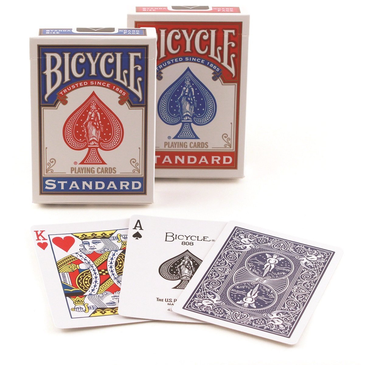 4 jeux de cartes Bicycle POKER (2 jeux Bleus et 2 Rouges)