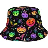 Halloween Bucket Hat for Women Men Watercolor Gothic Skull Hat Holiday Party Cap Outdoor Travel Sun Caps