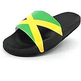 Jamaican Rasta Reggae RGY Caribbean Slippers Sandals for Women and Men Sandals Open Toe Soft Cushioned Non-Slip for Indoor & Outdoor