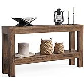 LITTLE TREE 63-Inch Narrow Long Entryway Table with Storage for Living Room, Farmhouse Wood Console Table for Sofa, Entry, Ha