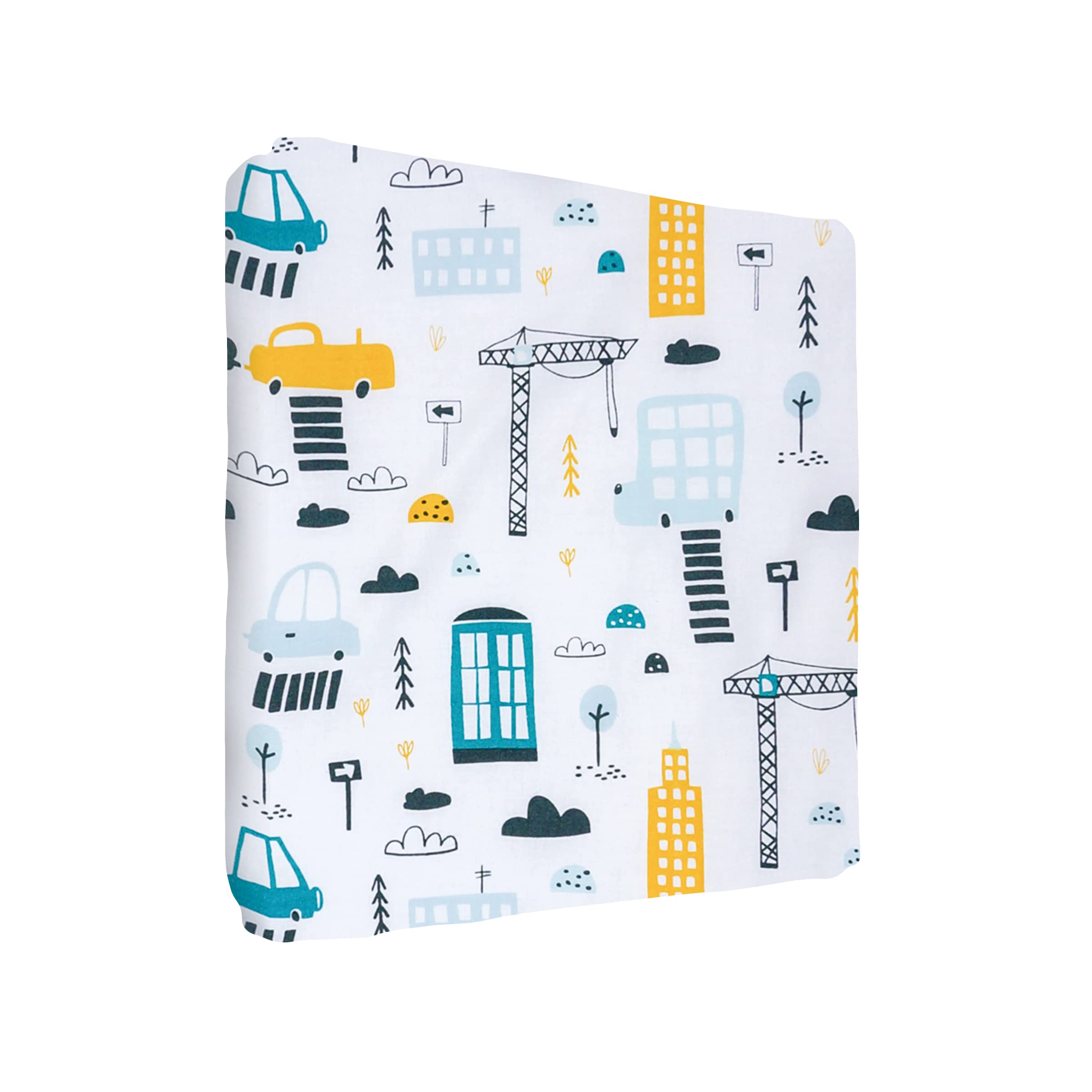 Baby Comfort 100% Cotton Fitted Sheet to fit 90x40 cm Crib Cradle (City) โ image 1