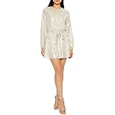 Forever 21 Womens Sequin Long-Sleeve Mini Dress