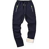 STICKON Mens Sherpa Lined Sweatpants Winter Warm Fleece Pants