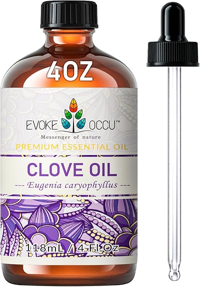 EVOKE OCCU Clove Oil 118ml Pure Essential Oil for Teeth Gum Skin Aromatherapy
