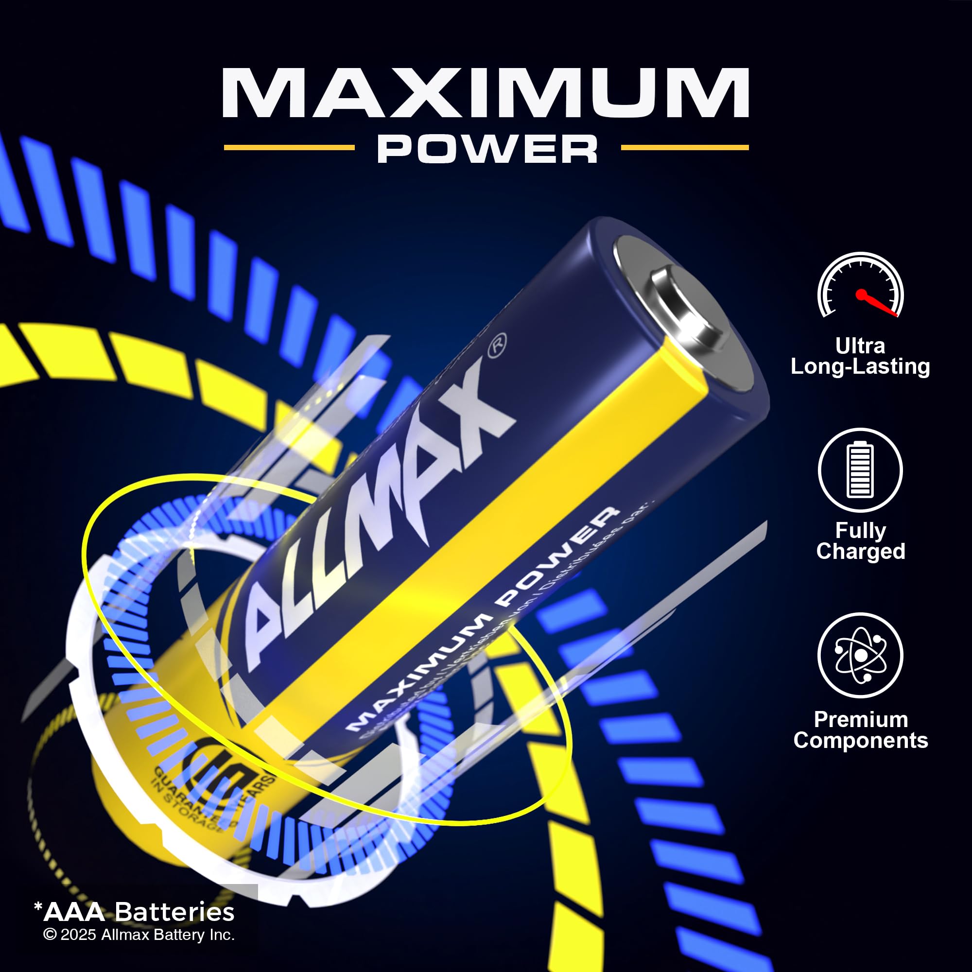 Allmax AAA Maximum Power Alkaline Triple A Batteries (12 Count) – Ultra Long-Lasting, Leakproof Design, 10-Year Shelf Life, Maximum Performance (1.5V)