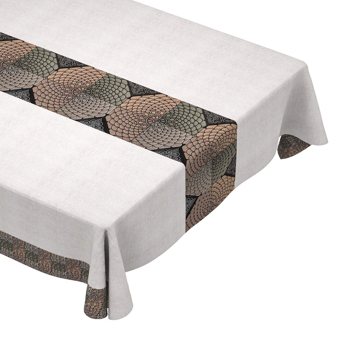 jopoo Wipe Clean PVC Table Cloth Retro Print Table Cover - Rectangle 200 x 137 cm - Easy Wipeable for Dining Table - Waterproof Oil Proof Thick Vinyl Plastic Tablecloth