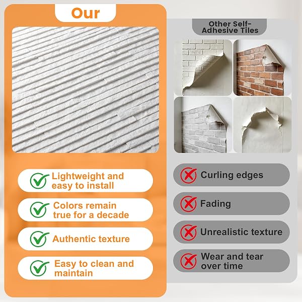 ZOETEOZ 6 PCS 3D WHITE WATERFALL FAUX STONE WALL PANELS, 11.8’‘ X 11.8’’ X 0.2”, LAYERED STONE EFFECT, SUITABLE FOR INDOOR/OUTDOOR WALL DECOR, LIVING ROOM TV BACKDROP, BEDROOM, KITCHEN (5.8 SQ. FT.)