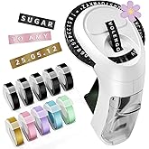 Embossing Label Maker, Scrapbook Junk Journal Supplies Kit, Embossed-Labels | Vintage Retro Manual Embosser, Scrapbooking Stickers for Junk Journal DIY Crafts, VolenGo Omega-S with 10-Roll Color 3D Tapes