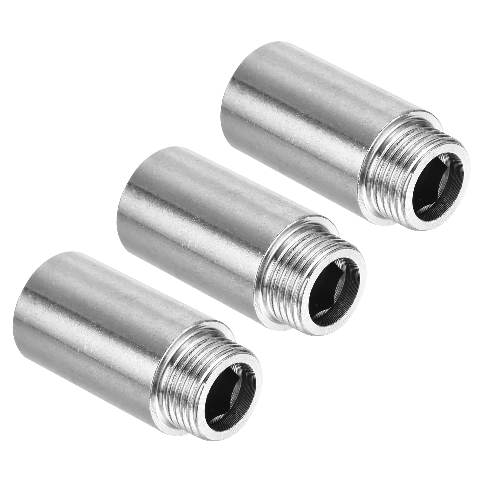 PATIKIL Shower Head Extension Arm, 3 Pack 201 Stainless Steel G1/2 Male to Female Thread 50mm Length Pipe Fitting Shower Head Extender