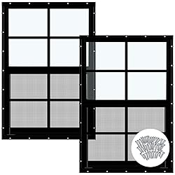Tandefio 2 Pcs 18'' x 27'' Black Shed Window
