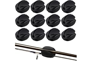 Blueweenly 12 Pcs Portable Silicone Fishing Pole Rod Holder Clips Fixed Ball 5 Holes Multifunctional Rubber Fishing Pole Puller Clips Bike Rod Holder Straps for Travel Ground Car Bike
