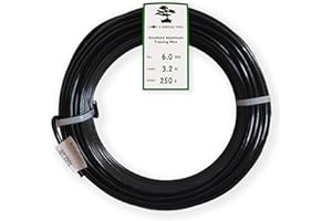 Anodized Aluminum 6.0mm Bonsai Training Wire 250g Large Roll (10.5 feet) - Choose Your Size and Color (6.0mm, Black)