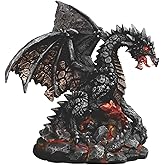 ICE ARMOR 8" H Dragon with Stone Wing on Volcano Figurine Statue Sculpture Ornament Decoration Home/Room Decor Ideas for Housewarming, Holidays and Birthdays Great Collectible Addition