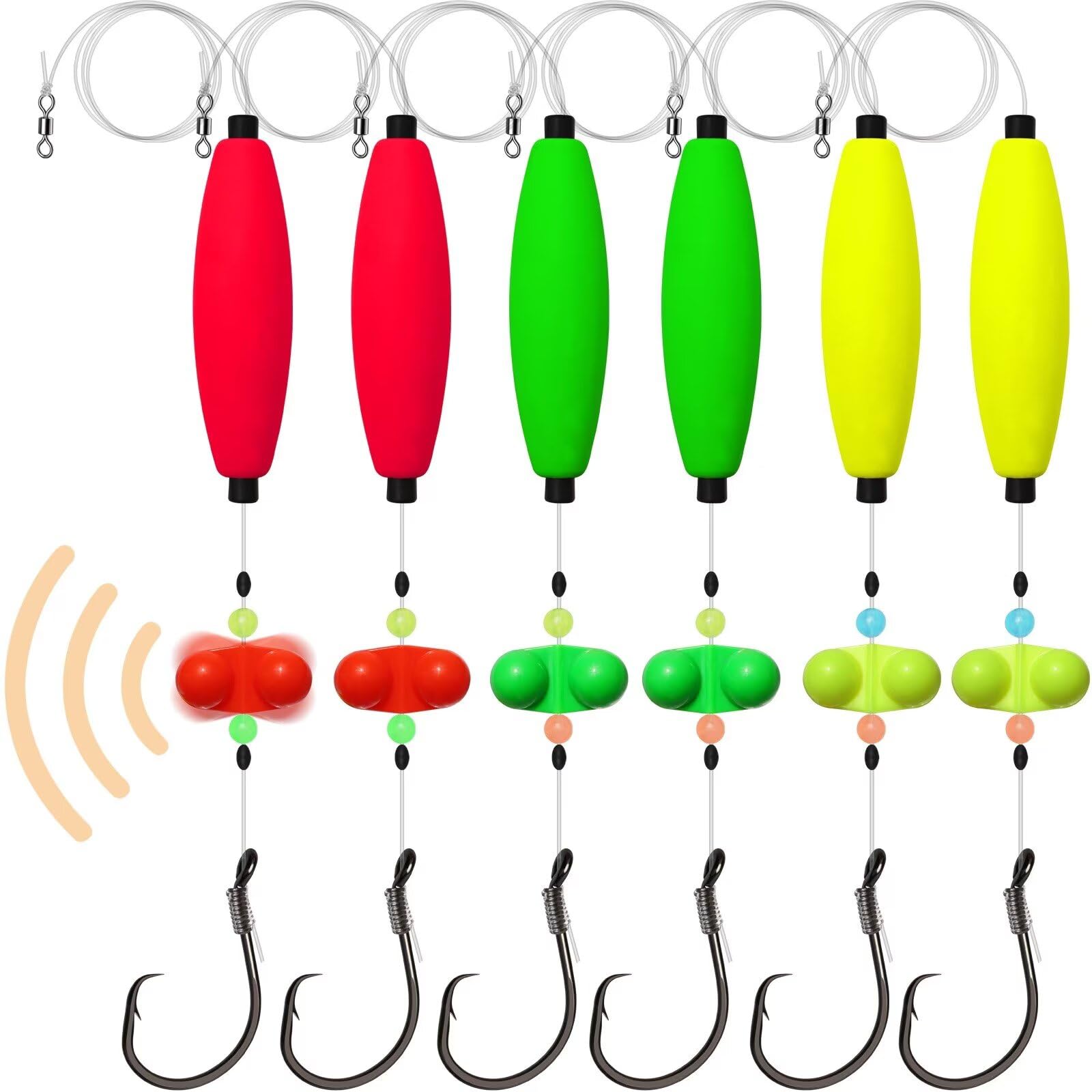 Dovesun Catfish Rigs Catfish Float Rigs 6PCS Catfishing Tackle Santee Rig Circle Hooks for Peg Floats Catfish 8/0 Hooks