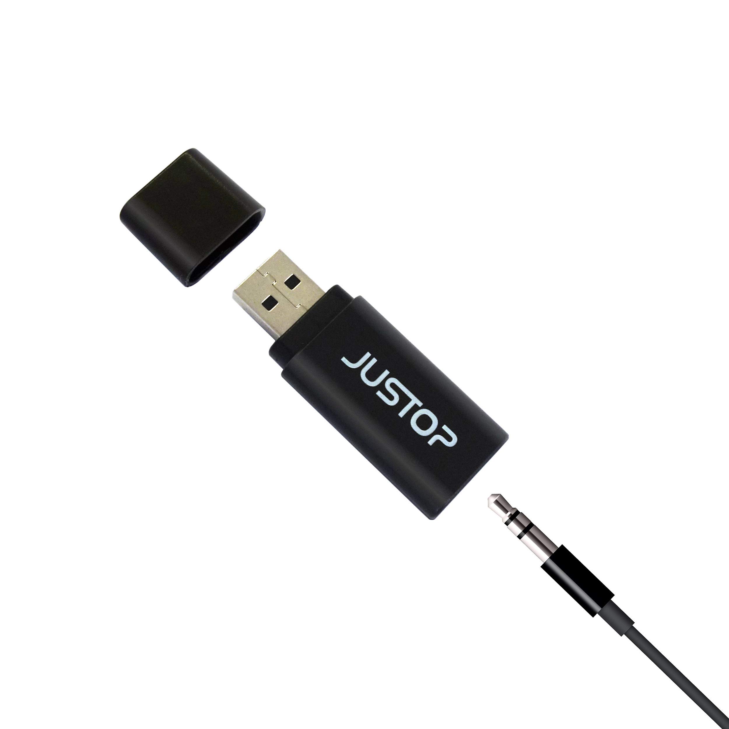 JUSTOP Bluetooth 5.0 Stereo Audio Receiver Dongle, Universal USB Powered Music Adapter For Speakers/Car stereo/Music Sound System (BTR003)