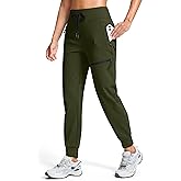 G Gradual Women's Fleece Lined Joggers Hiking Pants 4 Zipper Pockets High Waisted Water Resistant Winter Running Sweatpants