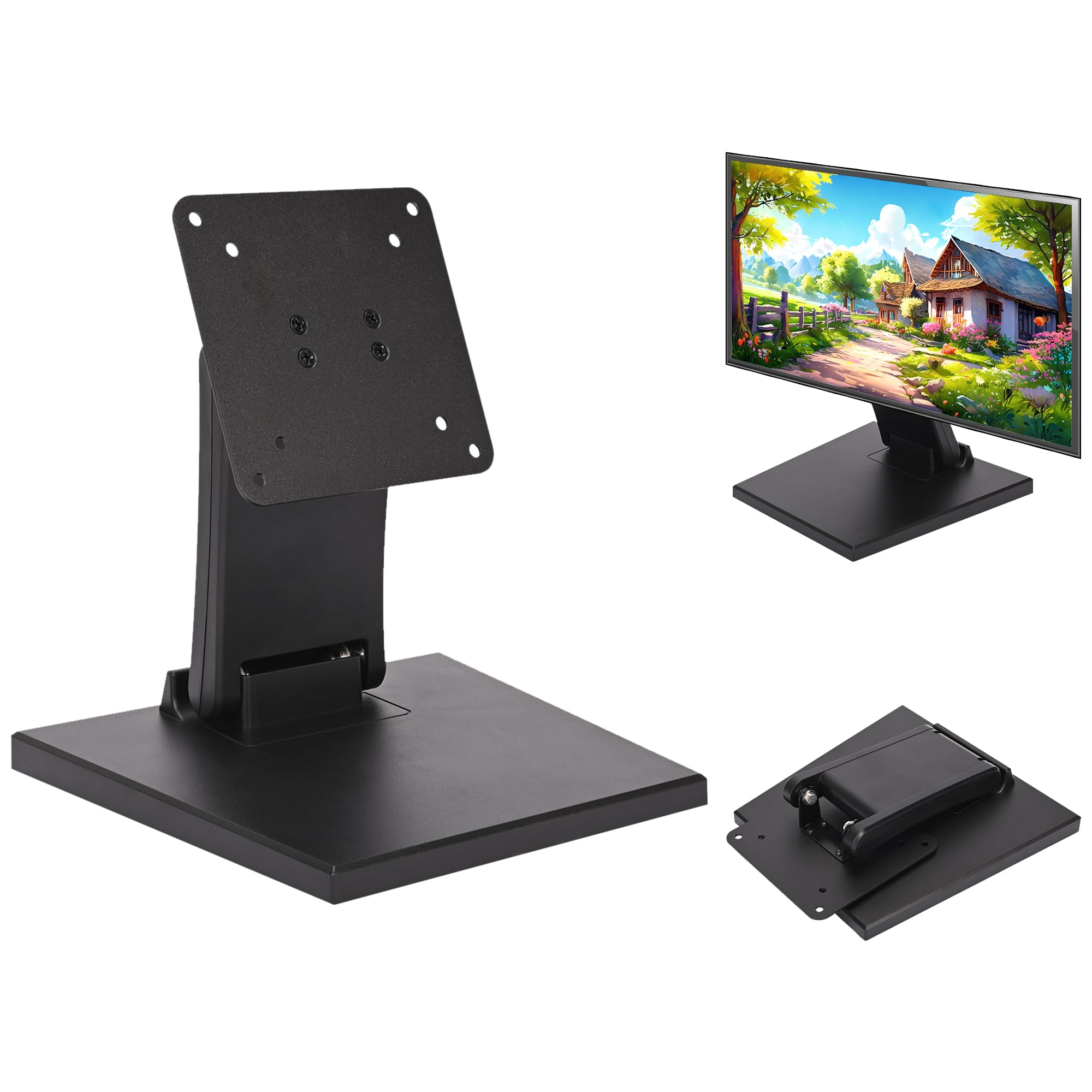 Photo 1 of WYJREES Lay Flat Monitor Stand, Low Monitor Stand, Adjustable & Foldable Monitor Stand with VESA 75x75mm&100x100mm Hole