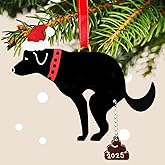 Christmas Dog Ornaments, Dog Pet Ornament Christmas Tree Decoration, Black Funny Labrador Christmas Ornaments for Xmas Holiday Party Tree Decoration